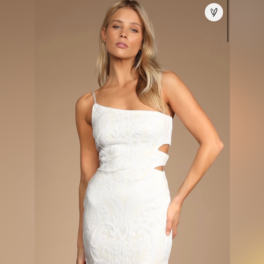 White dress. From Lulus . Paid $45. Worn once